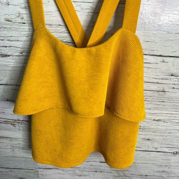 Madewell yellow Tiered Sleeveless Tank Top size xs - Picture 2 of 6